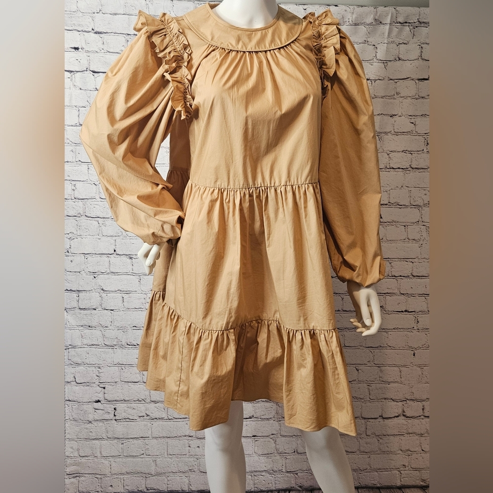⭐️ Ulla Johnson Pleated Long Sleeve Minimalist Dress size 6 - Picture 3 of 9